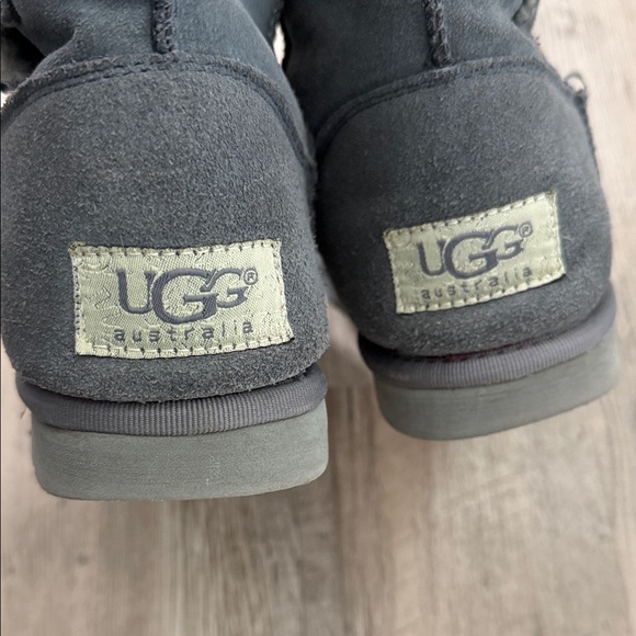 UGG Gray Winter Boots with Button Detail - Picture 3 of 6